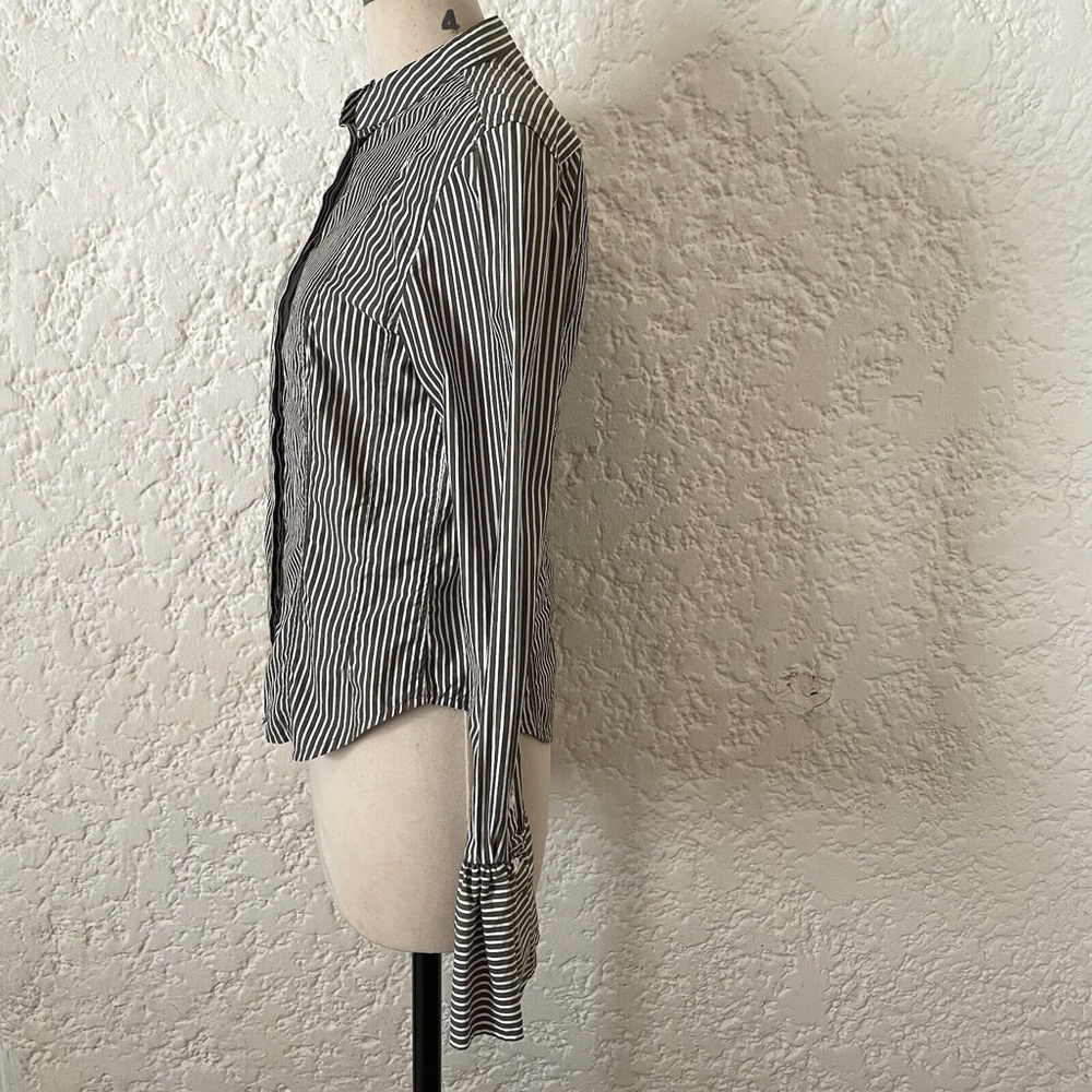 Frame Size Small Bell Sleeve Button Down Top, Sag… - image 4